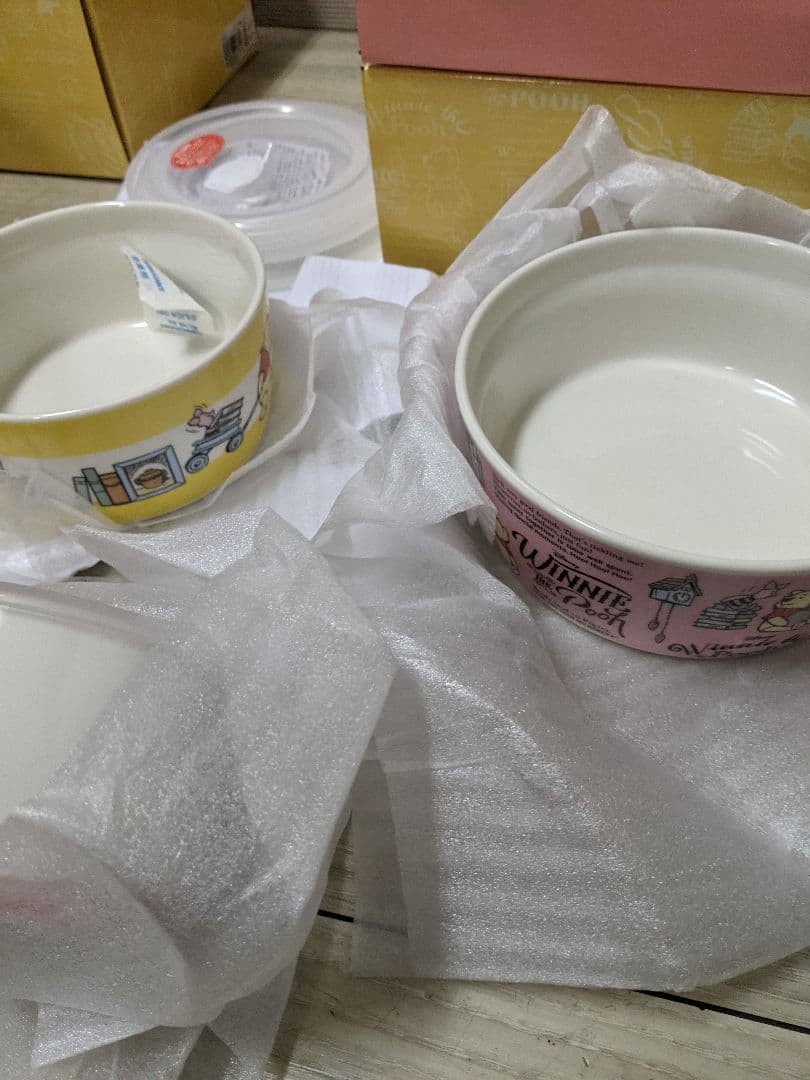 未使用品クマのプーさん　陶器セット　レンジパック3個セット×3個