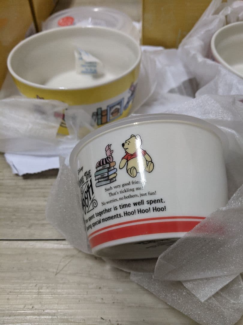 未使用品クマのプーさん　陶器セット　レンジパック3個セット×3個