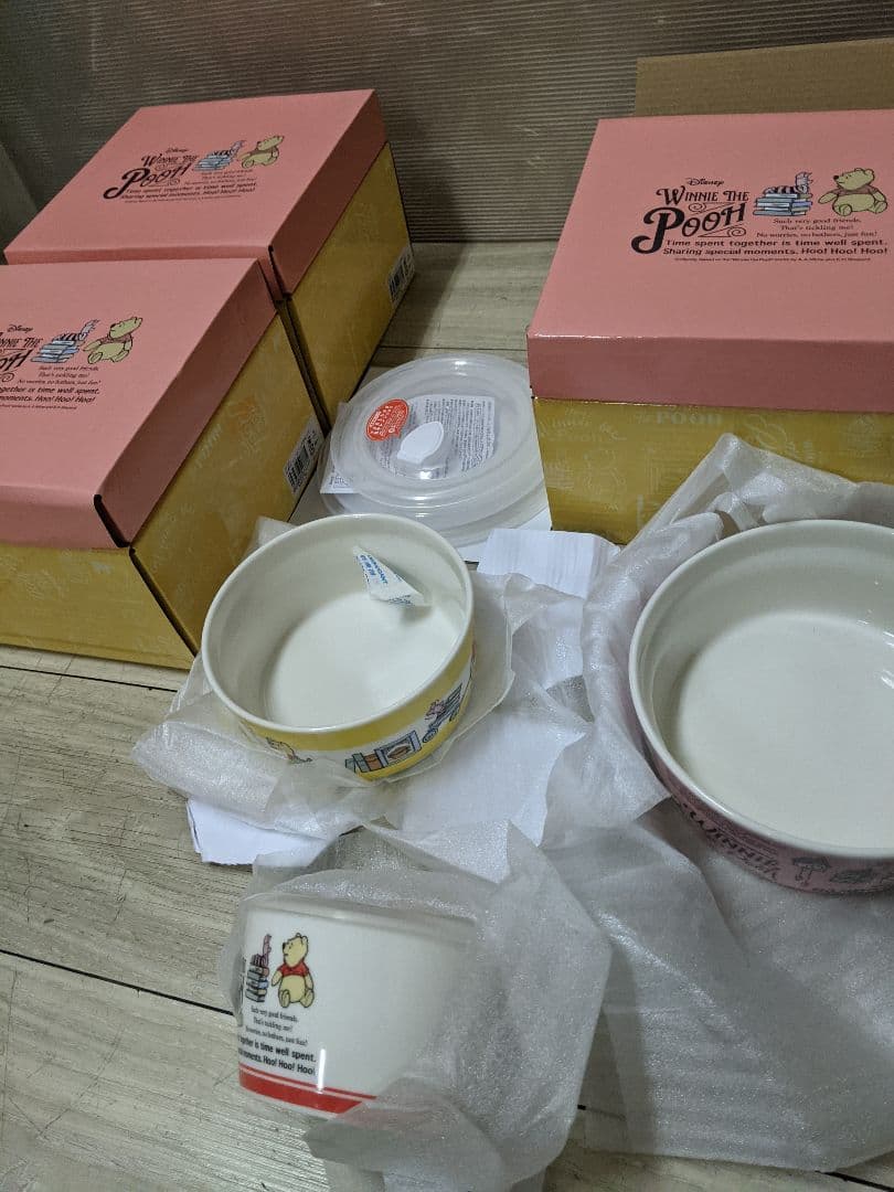 未使用品クマのプーさん　陶器セット　レンジパック3個セット×3個