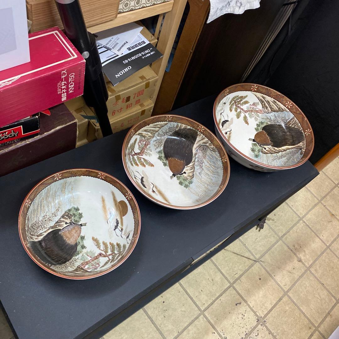 九谷焼　上出製　大鉢　骨董　年代物　食器　煮物鉢　アンティーク