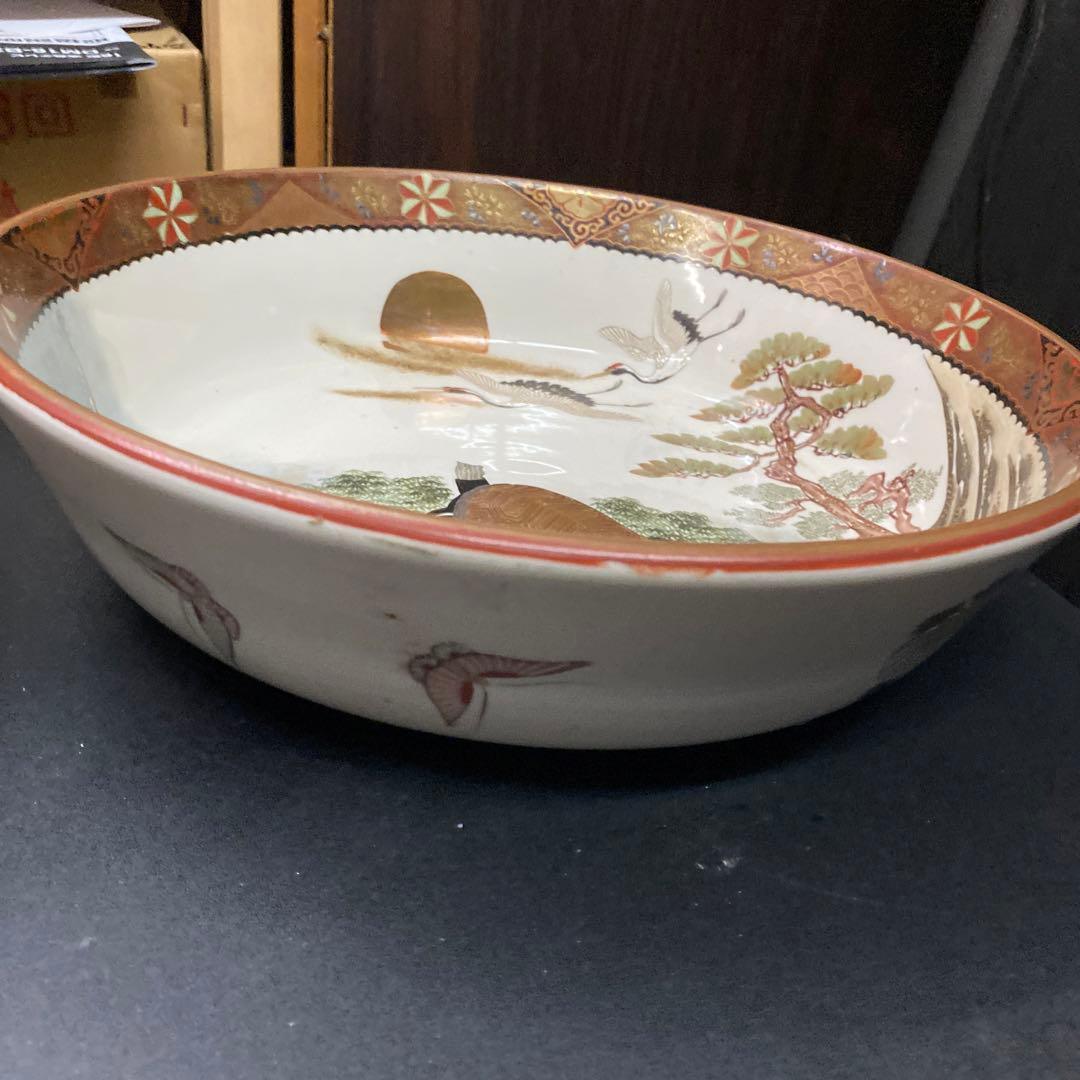 九谷焼　上出製　大鉢　骨董　年代物　食器　煮物鉢　アンティーク