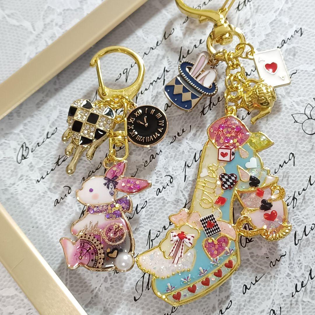 ♡プリンセス♡ハイヒール　ティンカーベル&ステッキ　他レジンキーホルダー計5点