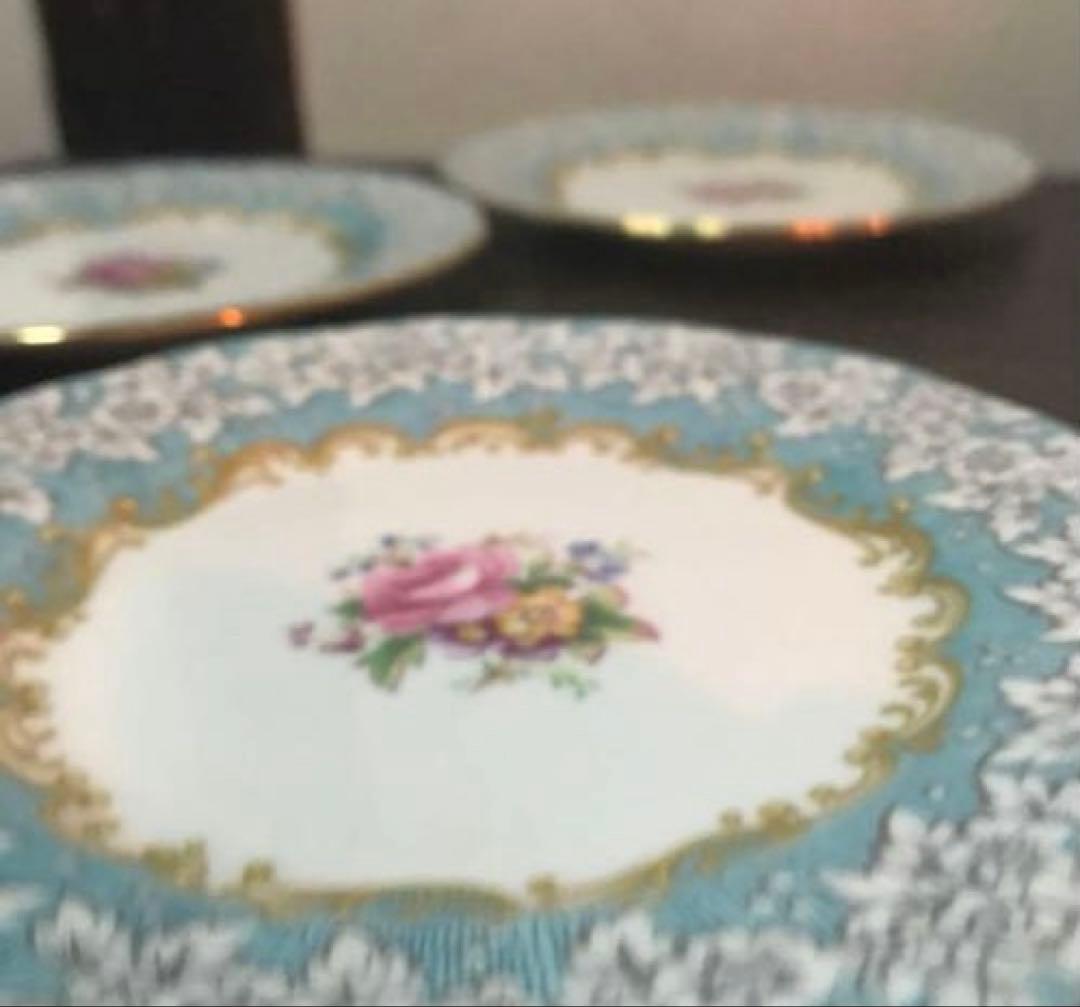 ロイヤルアルバート　エンチャントメント　プレート　ブルー　ローズ　3枚セット