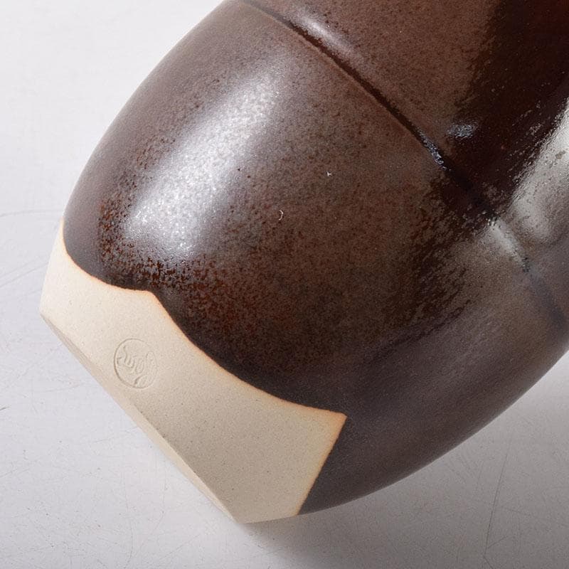 茶道具　洛東香月作　肩衛茶入　蜀江錦仕覆付　共箱　V　7584