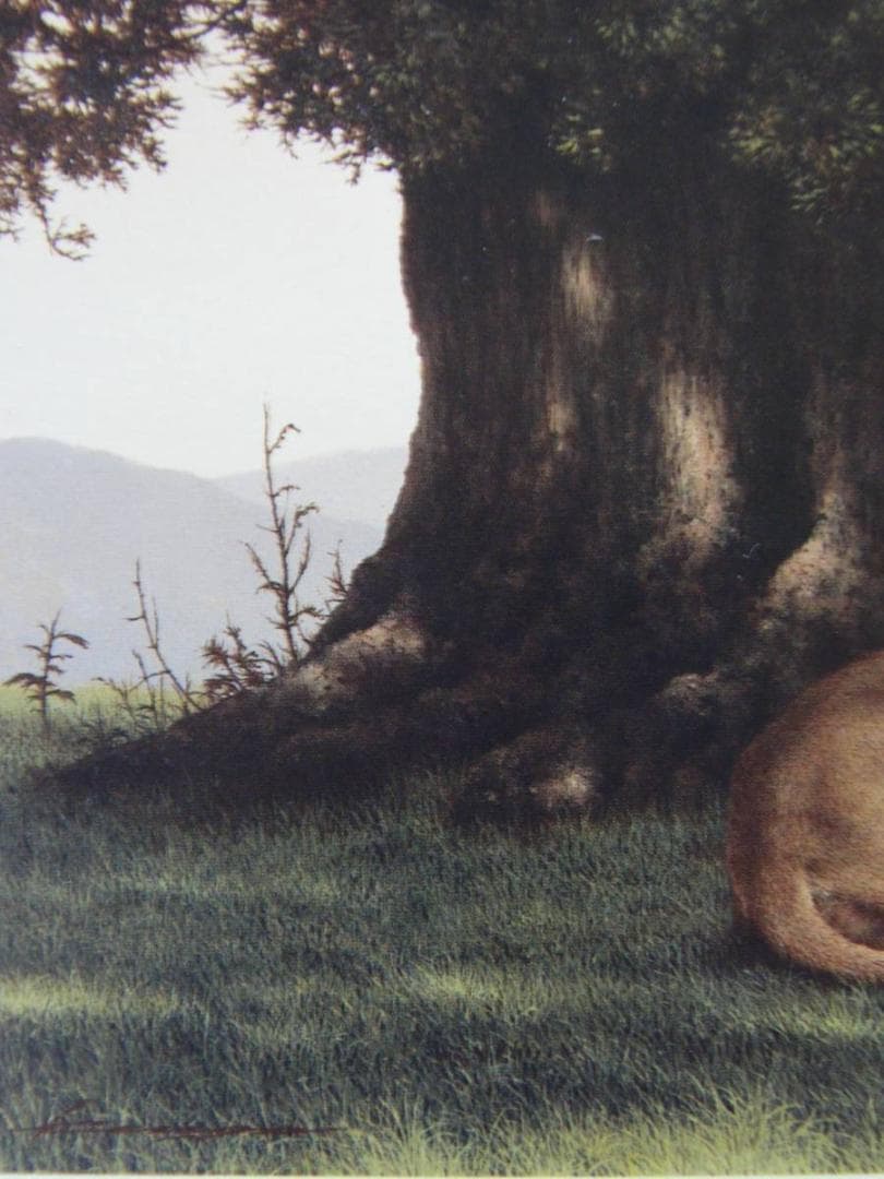 奥西健吉、【木陰のサンバ】、希少な画集より、状態良好、新品高級額装付