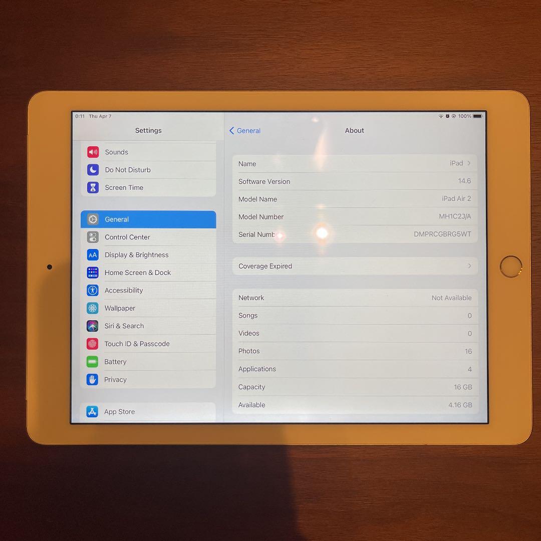 iPad Air 2 16GB WiFi+cellularモデル　ケース付き
