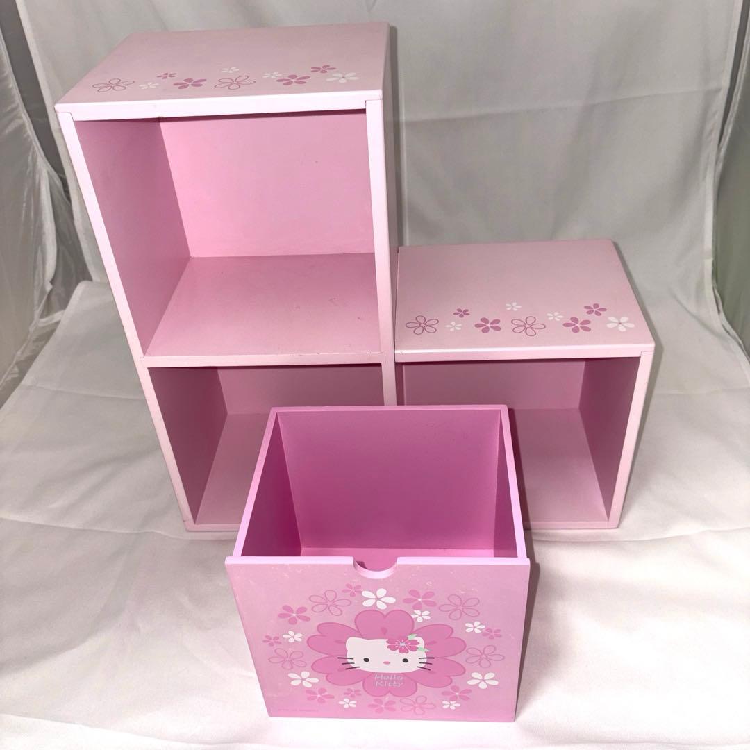 ハローキティ 木製 収納ボックス 小物入れ チェスト 棚