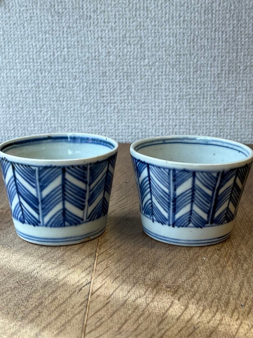 古い蕎麦猪口　そばちょこ　2個セット　古雑貨　アンティーク　昭和レトロ