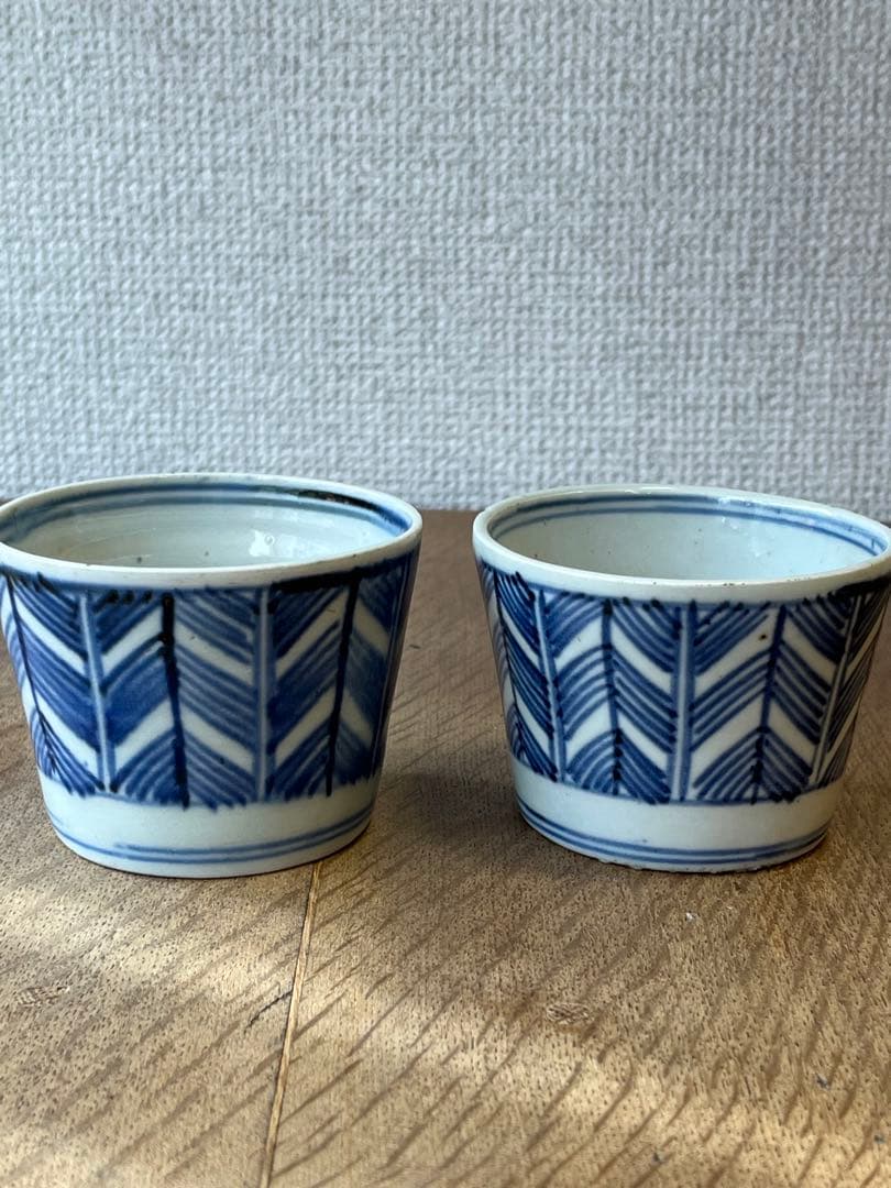 古い蕎麦猪口　そばちょこ　2個セット　古雑貨　アンティーク　昭和レトロ
