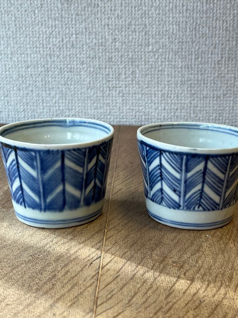 古い蕎麦猪口　そばちょこ　2個セット　古雑貨　アンティーク　昭和レトロ