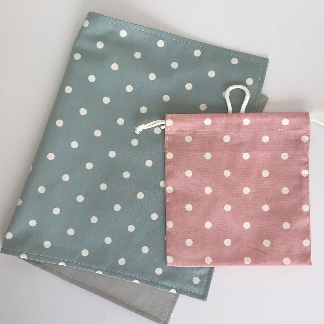 ※まりっぺ様　確認用　ランチョンマット　35×55 くすみブルードット　給食袋