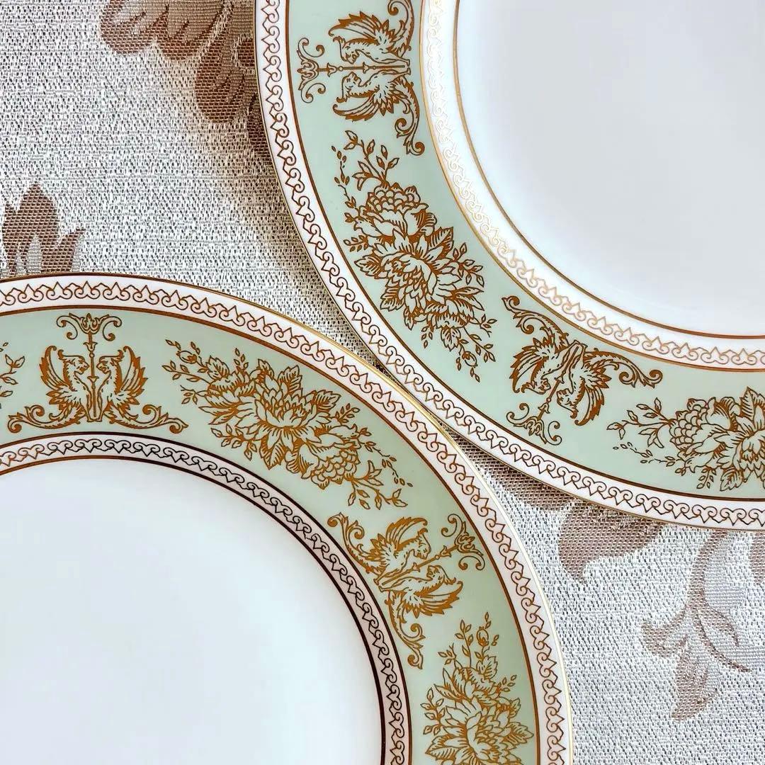 ウェッジウッド　黒壺　コロンビアセージグリーン　皿　21センチ　2枚