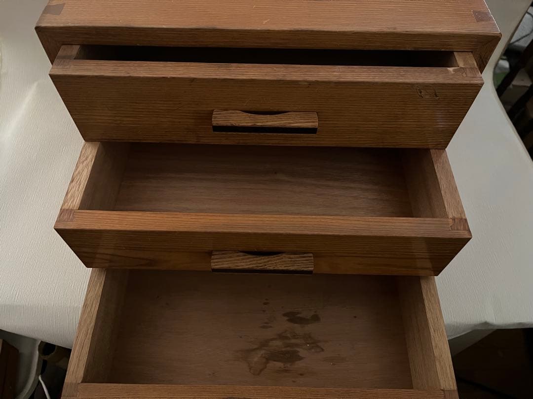 昭和レトロ　木製　 3段引き出し 小物入れ　骨董品