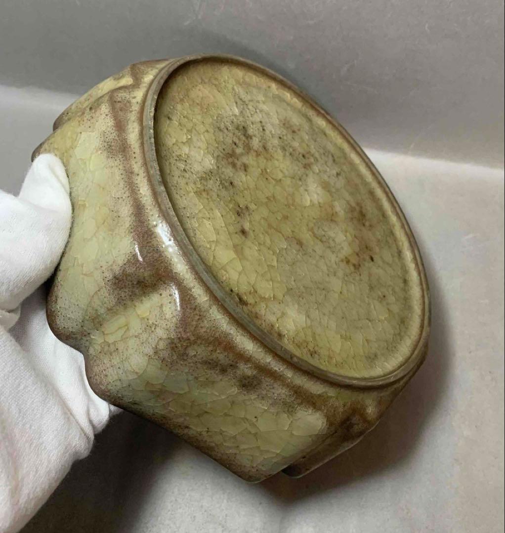 中国 六角輪花盤　f2250202