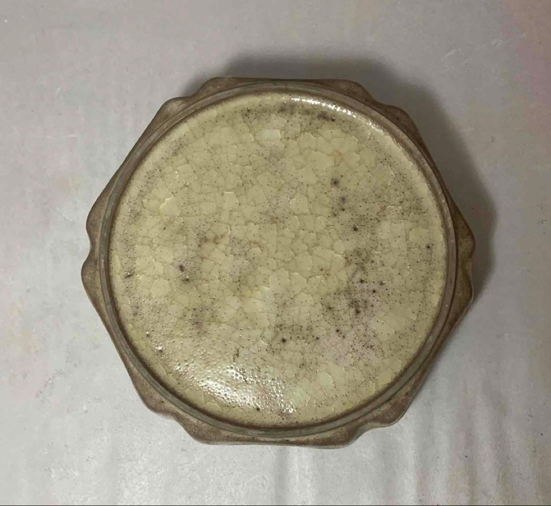 中国 六角輪花盤　f2250202