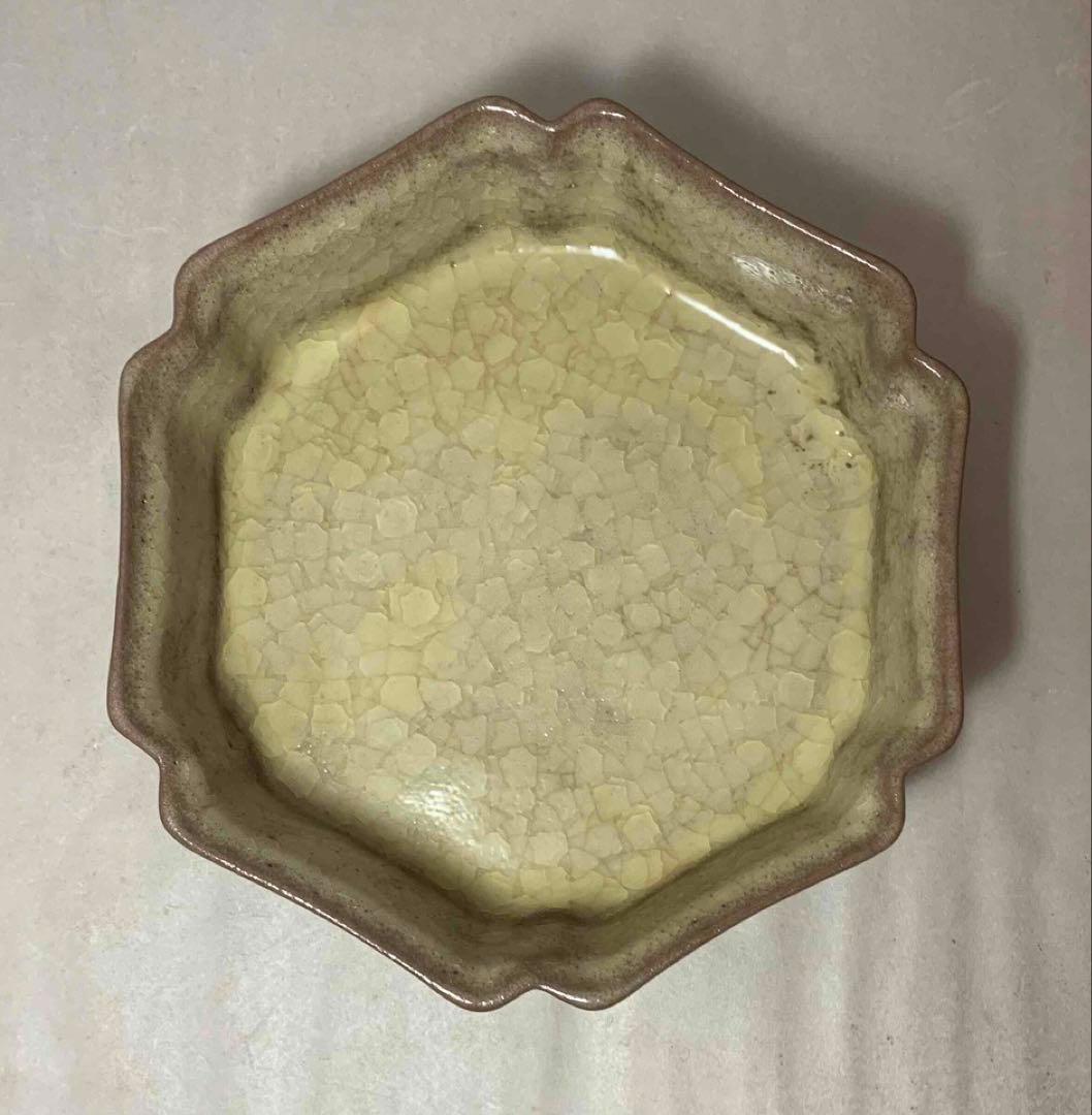 中国 六角輪花盤　f2250202