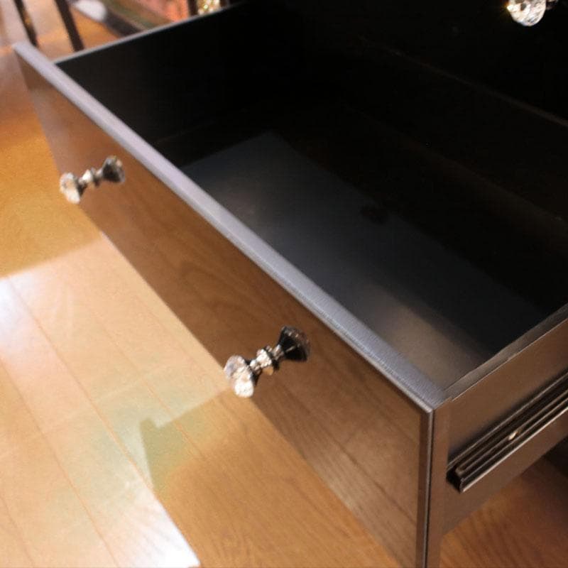 ジュエル ミラーチェスト 3段 ブラック 引出 ドロワー 143-033-001