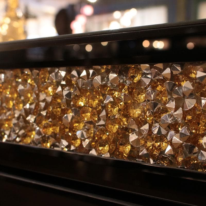 ジュエル ミラーチェスト 3段 ブラック 引出 ドロワー 143-033-001