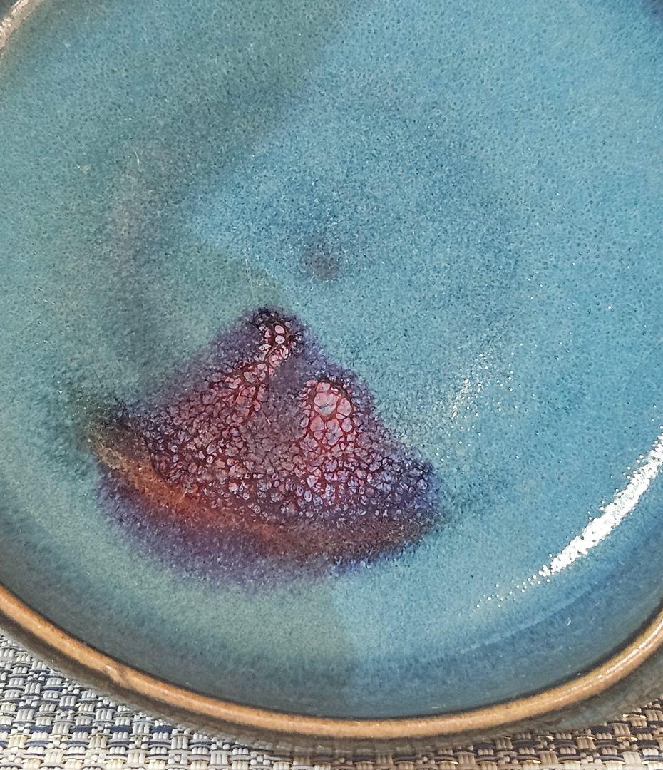 中国古陶磁　鈞窯　窯変　澱青釉紫紅斑釉　桃形　水滴　水盂　筆洗　文房四宝　書道具