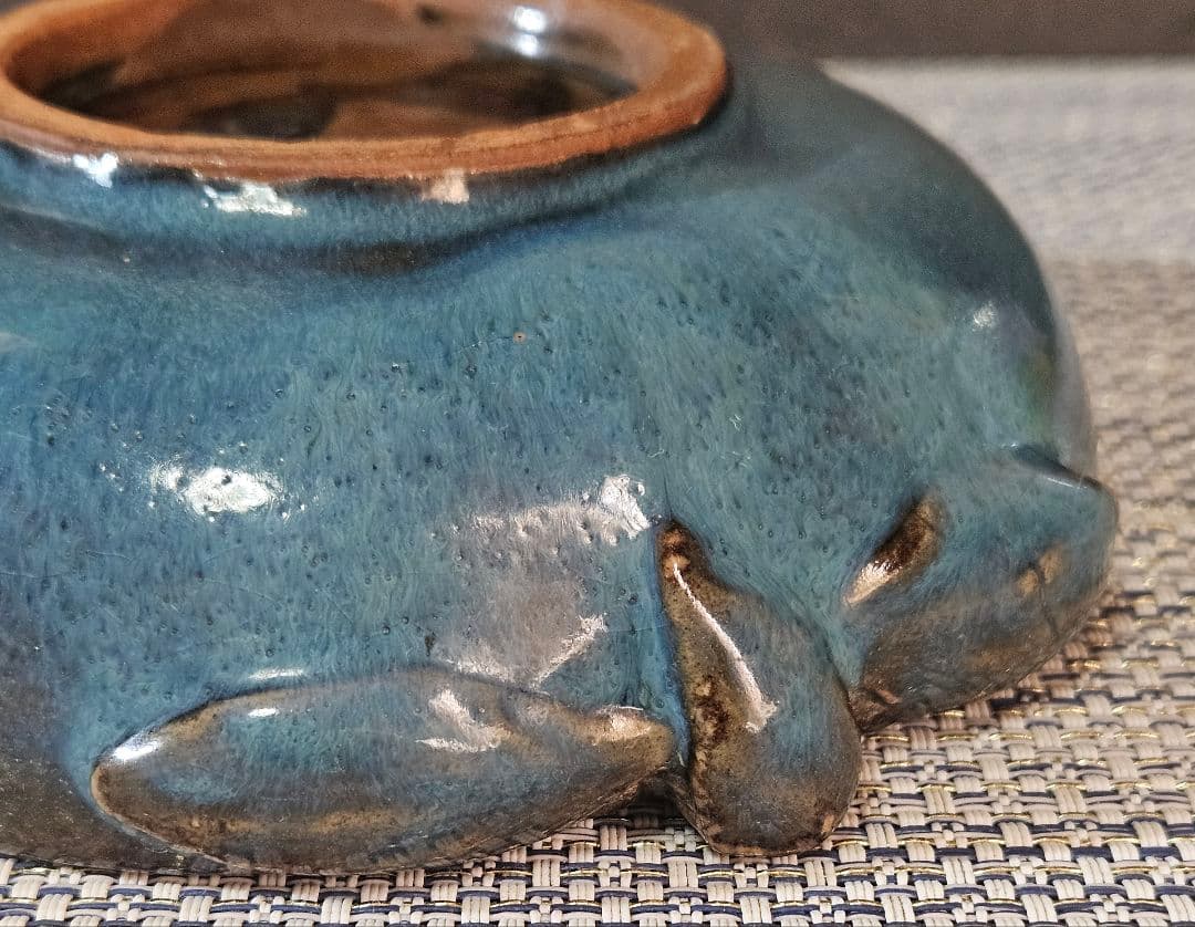 中国古陶磁　鈞窯　窯変　澱青釉紫紅斑釉　桃形　水滴　水盂　筆洗　文房四宝　書道具