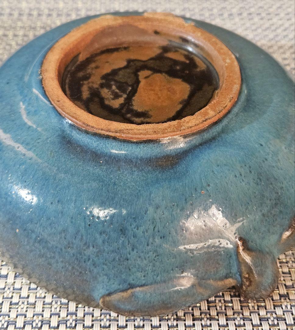 中国古陶磁　鈞窯　窯変　澱青釉紫紅斑釉　桃形　水滴　水盂　筆洗　文房四宝　書道具