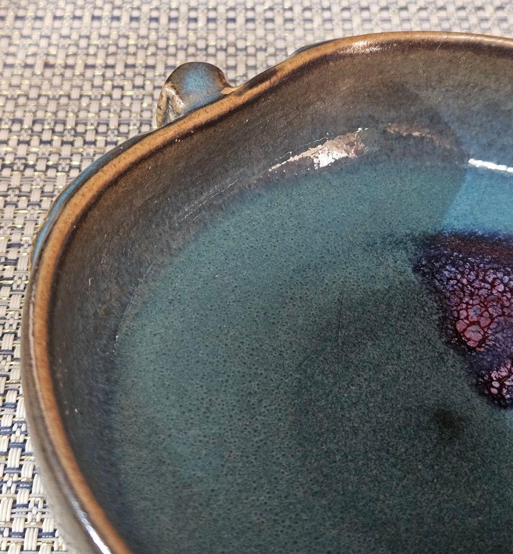 中国古陶磁　鈞窯　窯変　澱青釉紫紅斑釉　桃形　水滴　水盂　筆洗　文房四宝　書道具