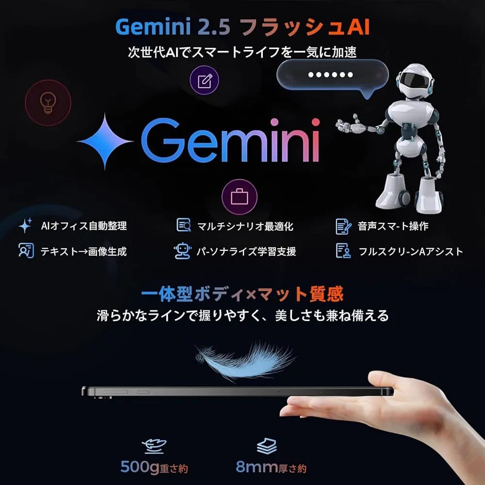 11インチ タブレット Android15 Wi-Fi6 18GB+128GB