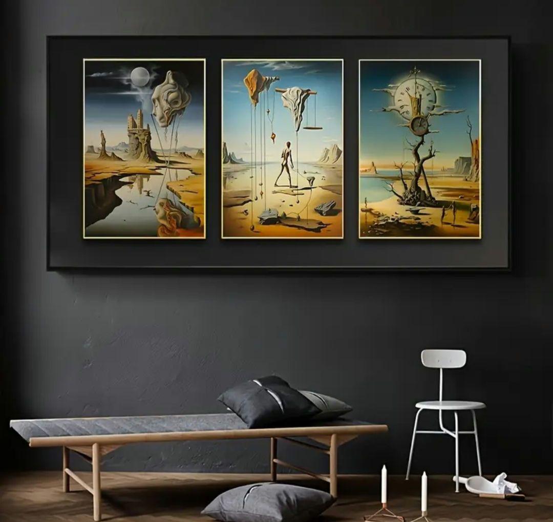 サルバドールダリ ☆ シュルレアリスム アクリル画 3点セット 大きめ