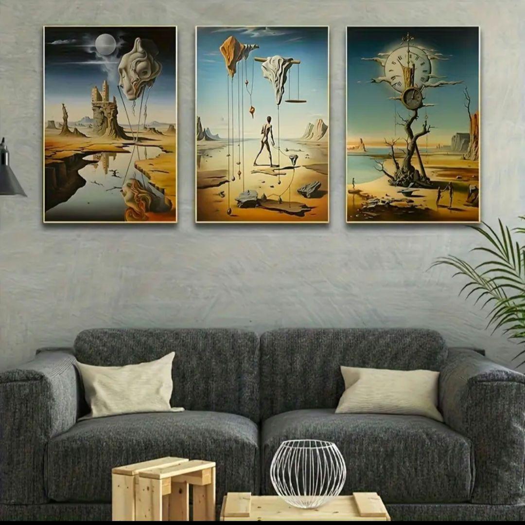 サルバドールダリ ☆ シュルレアリスム アクリル画 3点セット 大きめ