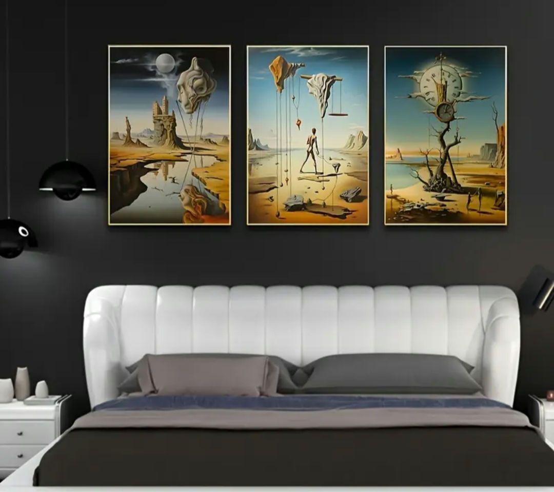 サルバドールダリ ☆ シュルレアリスム アクリル画 3点セット 大きめ