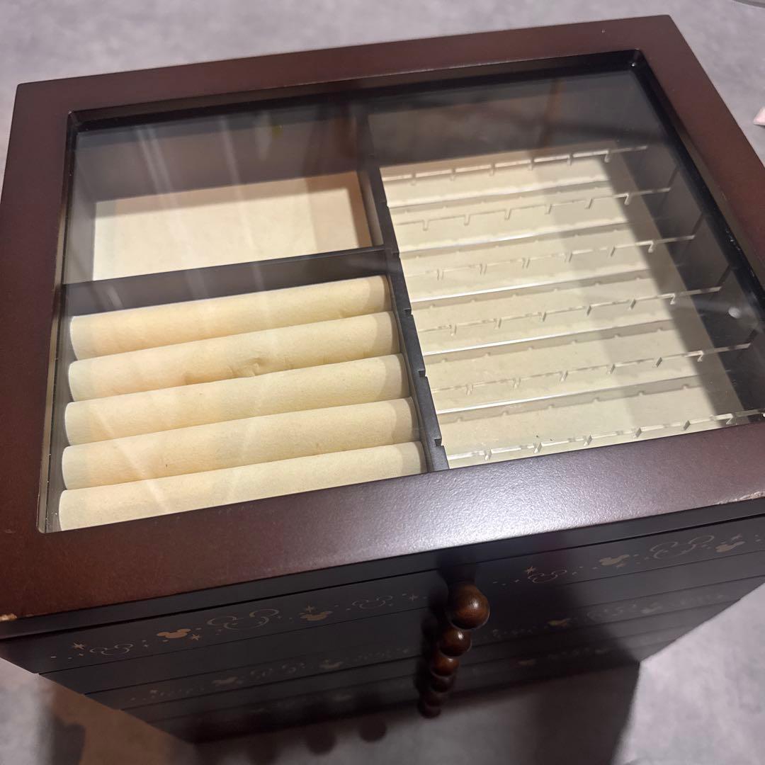 ベルメゾン　ディズニーアクセサリーケース　6段　ブラウン