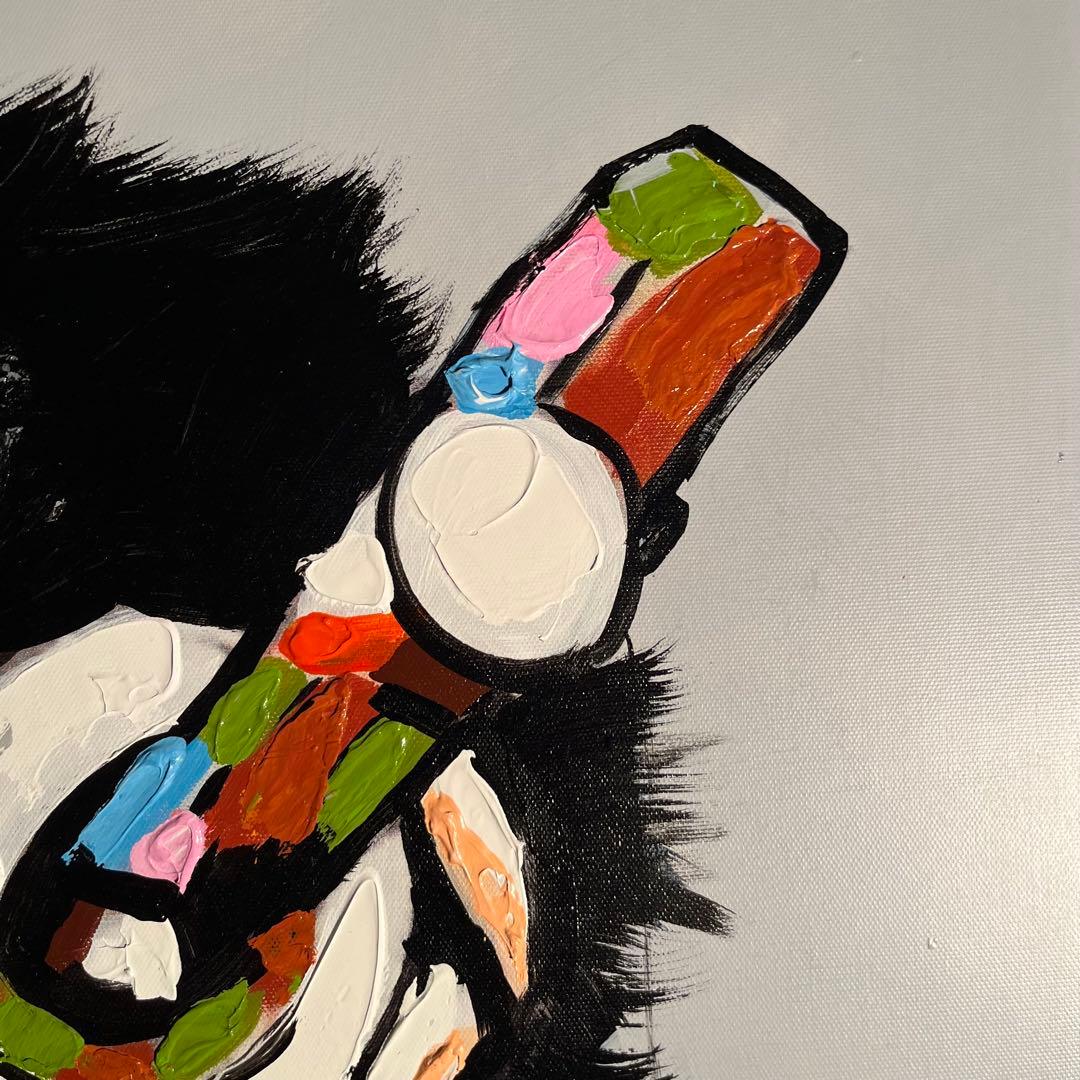 手書き油絵 Music monkey 絵画 インテリア 油彩画