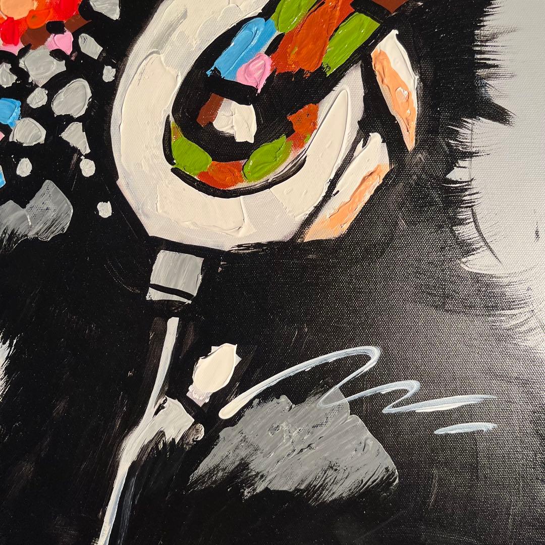 手書き油絵 Music monkey 絵画 インテリア 油彩画