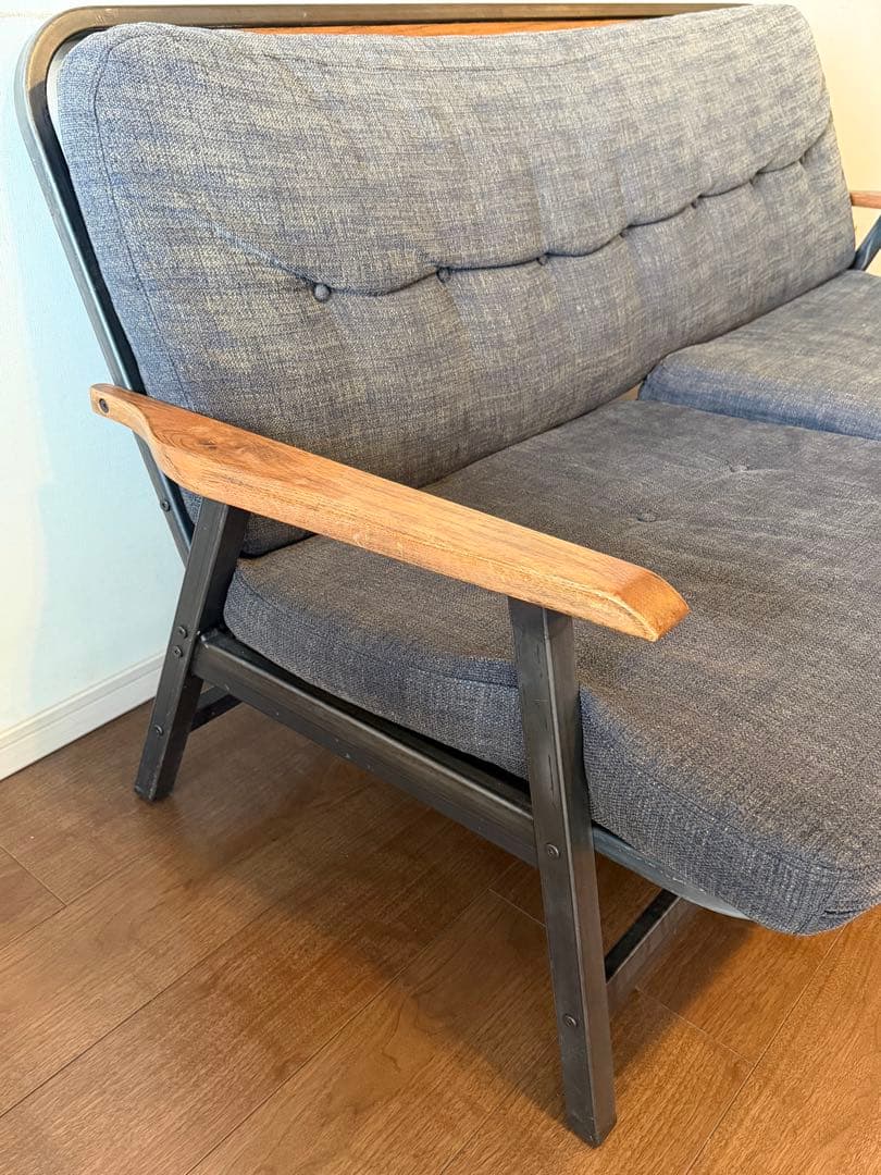 ACME Furniture 3人掛けソファー ブラウン×ネイビー