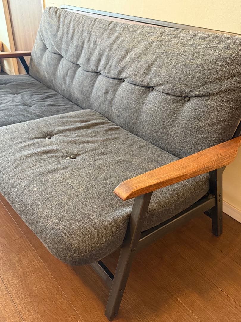 ACME Furniture 3人掛けソファー ブラウン×ネイビー