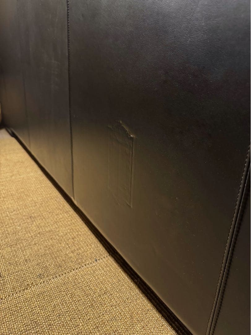 maruni 本革 3人掛けソファ ブラック ロータイプ