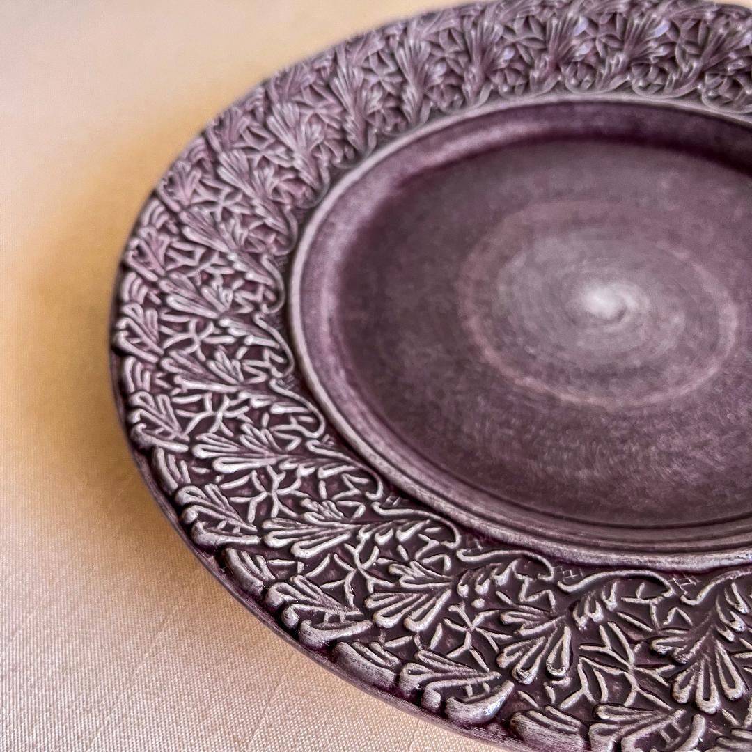 ★新品未使用 超美品★MATEUSマテュース　プラムレースプレート21cm 2枚