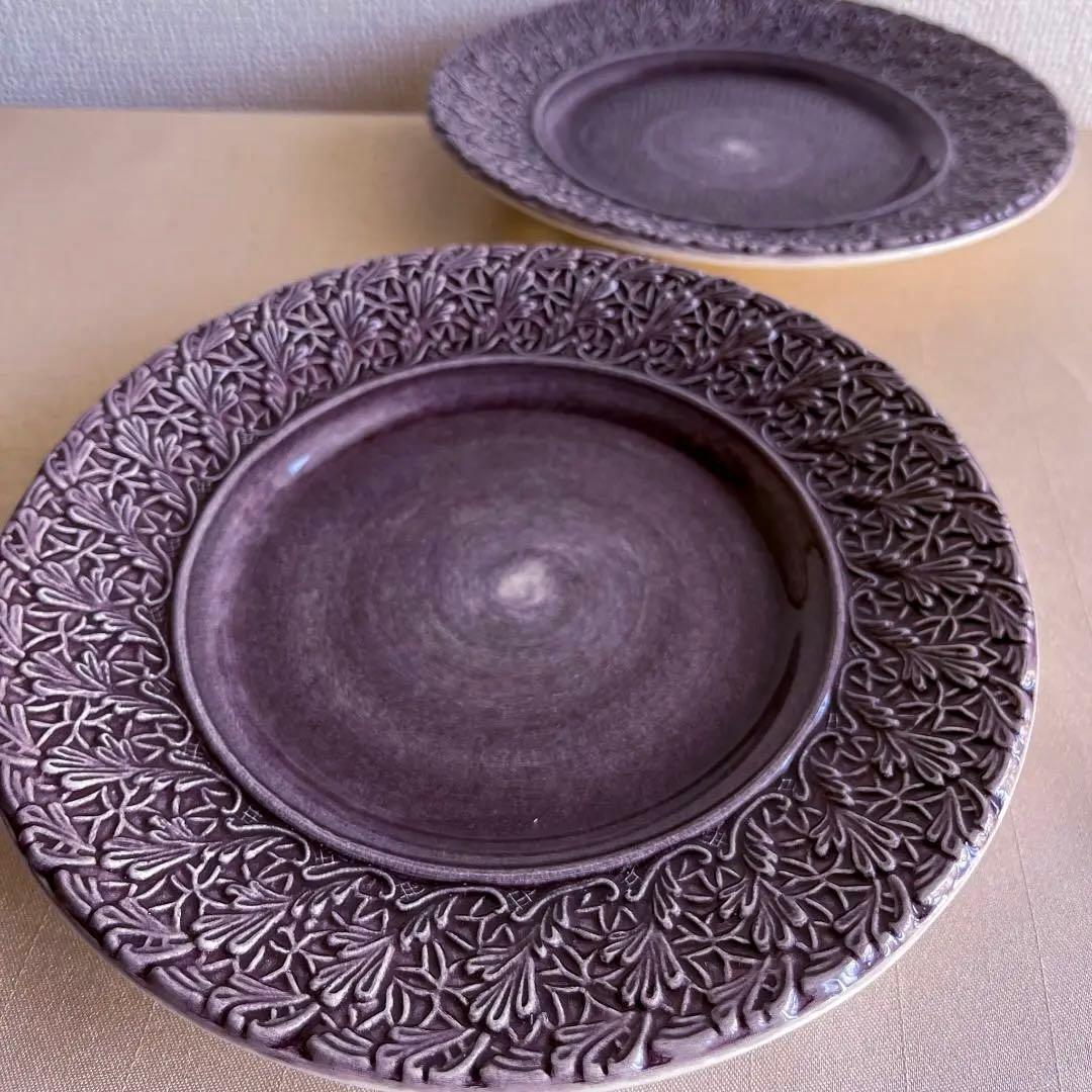 ★新品未使用 超美品★MATEUSマテュース　プラムレースプレート21cm 2枚