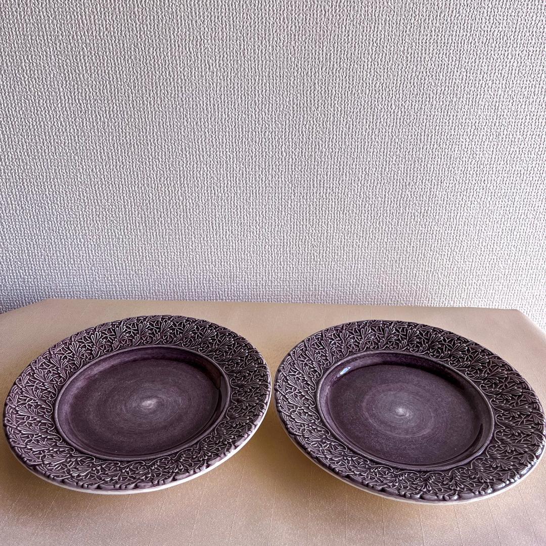 ★新品未使用 超美品★MATEUSマテュース　プラムレースプレート21cm 2枚