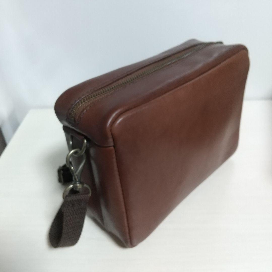 ハンドメイド レザー ショルダーバッグ（ブラウン）