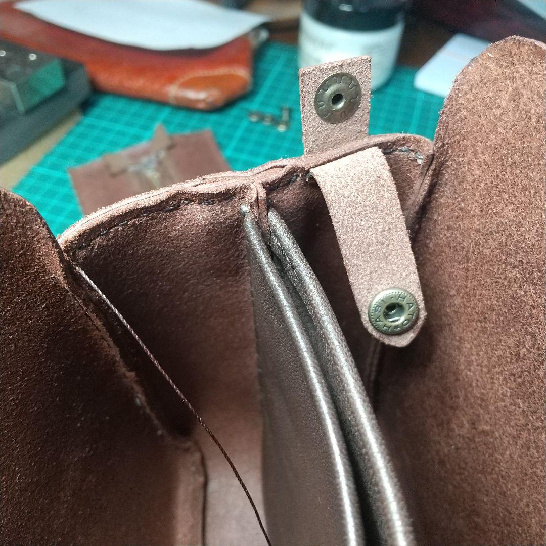 ハンドメイド レザー ショルダーバッグ（ブラウン）