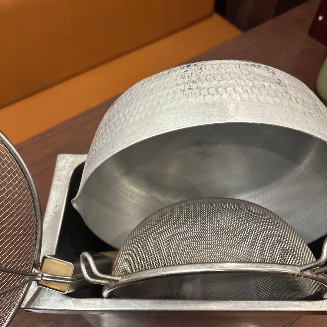 アルミ製 中型 ストレーナー 持ち手付き4点セット