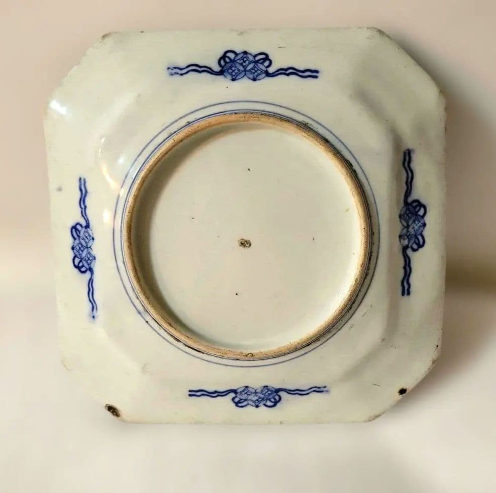 時代物　古伊万里　八角皿　大皿　染付　　陶器皿　　　伝統工芸品　　　K-2