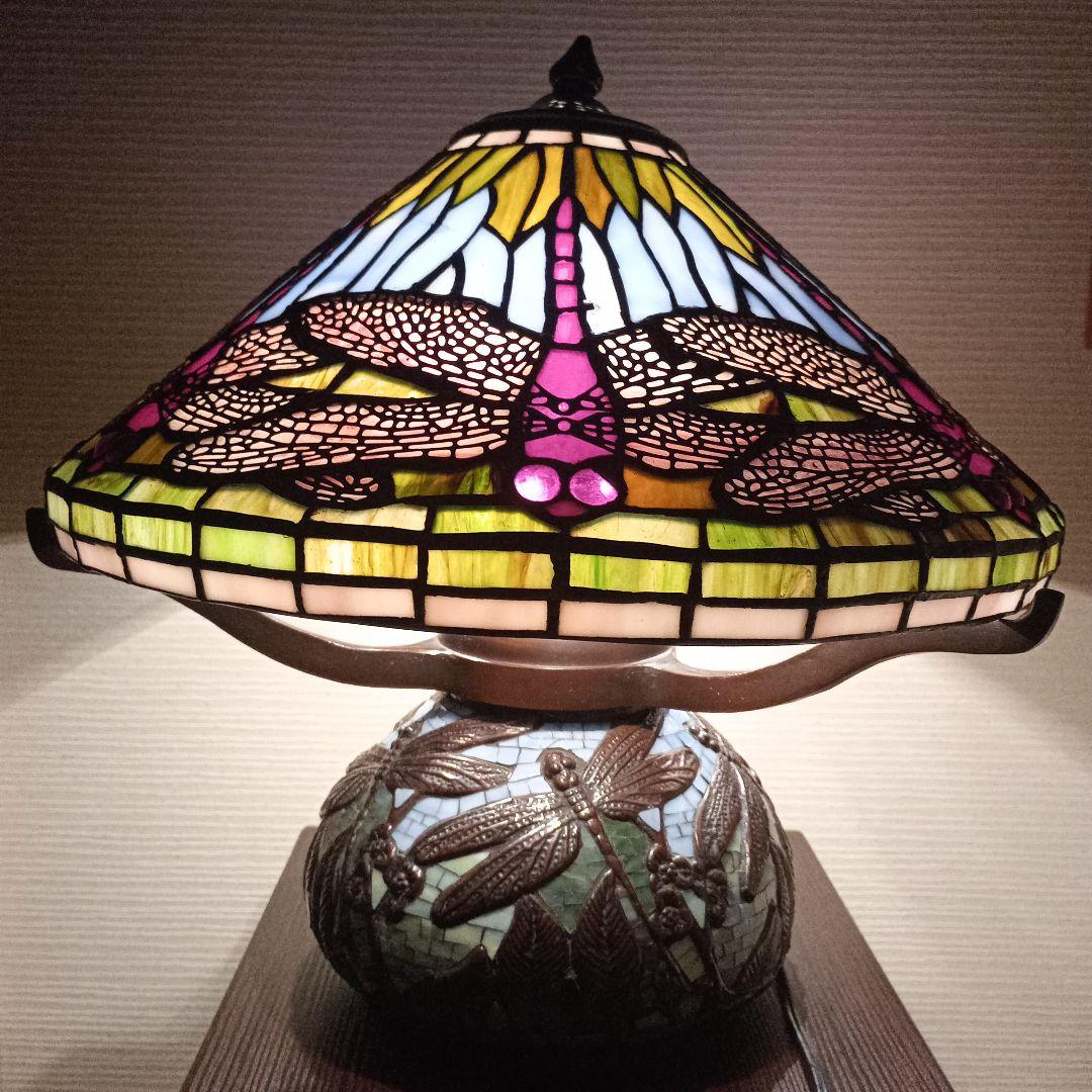 【希少の逸品】ティファニー レプリカステンドグラスランプ ドラゴンフライ