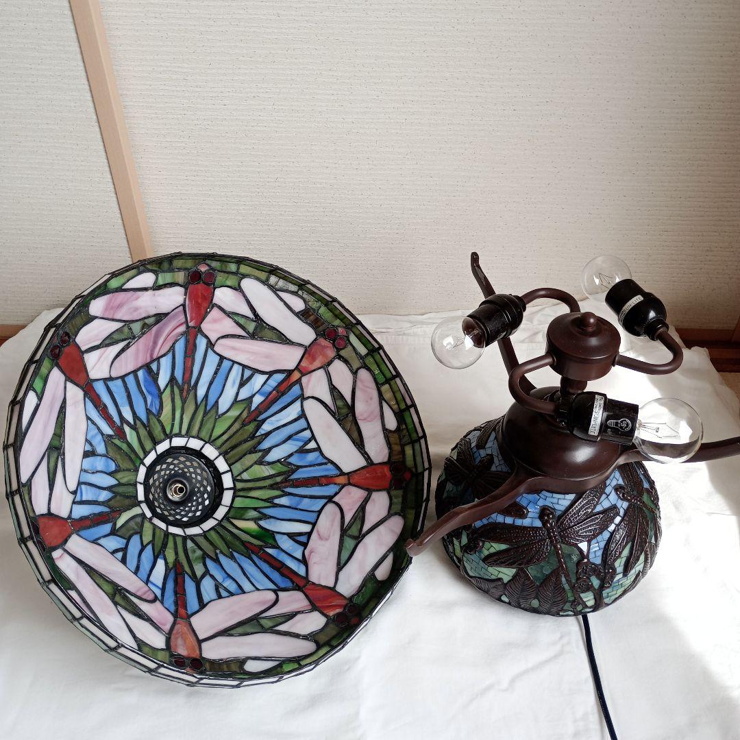 【希少の逸品】ティファニー レプリカステンドグラスランプ ドラゴンフライ