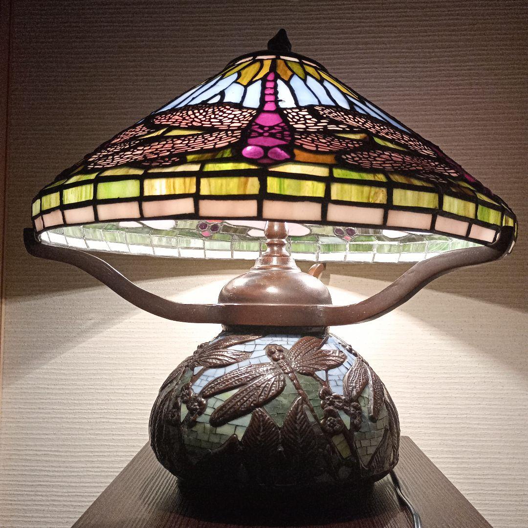 【希少の逸品】ティファニー レプリカステンドグラスランプ ドラゴンフライ