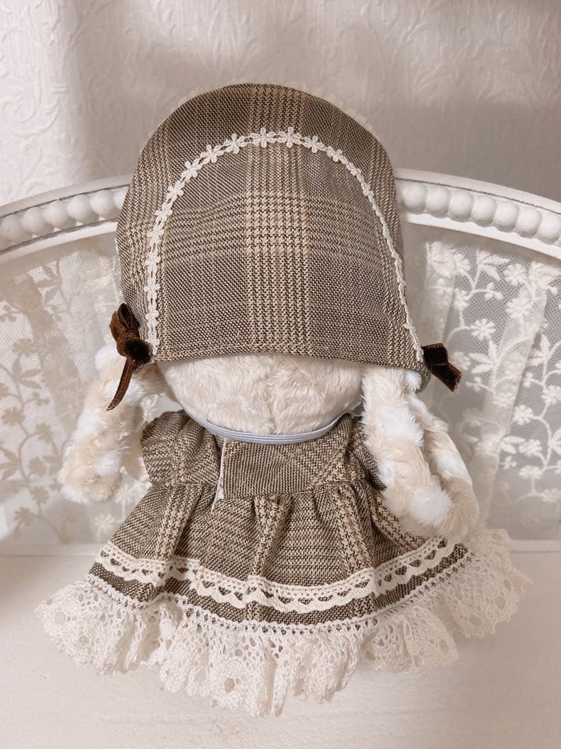 ブラウンチェックドレス