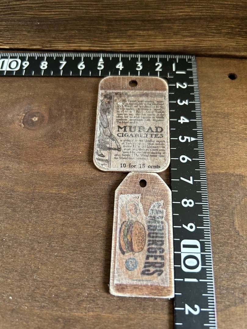vintageウッドタグ　No.418