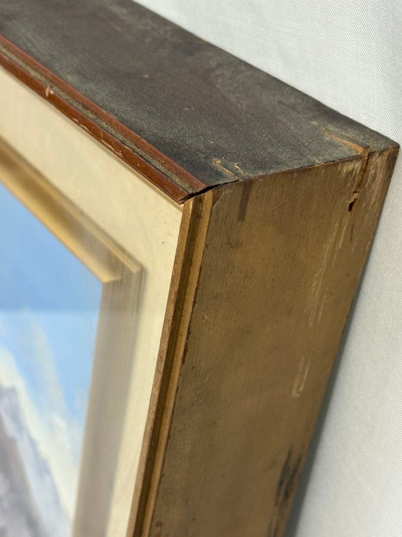 「剣岳」　榎本良一　絵画　油彩画　風景画　額装　共シール