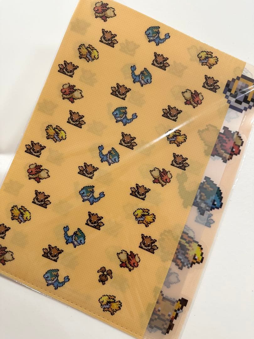 ポケモン　ブイズ　ドット絵　5PクリアファイルA4（ピカチュウとブイズ）